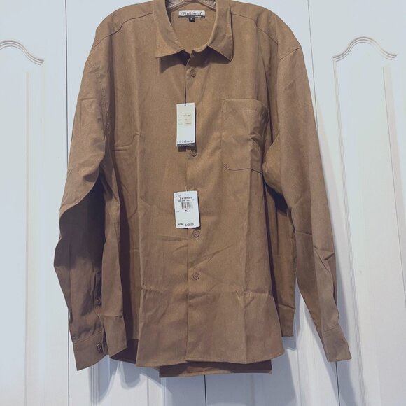 Firethorn Silver-NWT-Men's Long Sleeve X Large Tobacc/Came/Tan Micro Fiber Suede - Picture 2 of 16